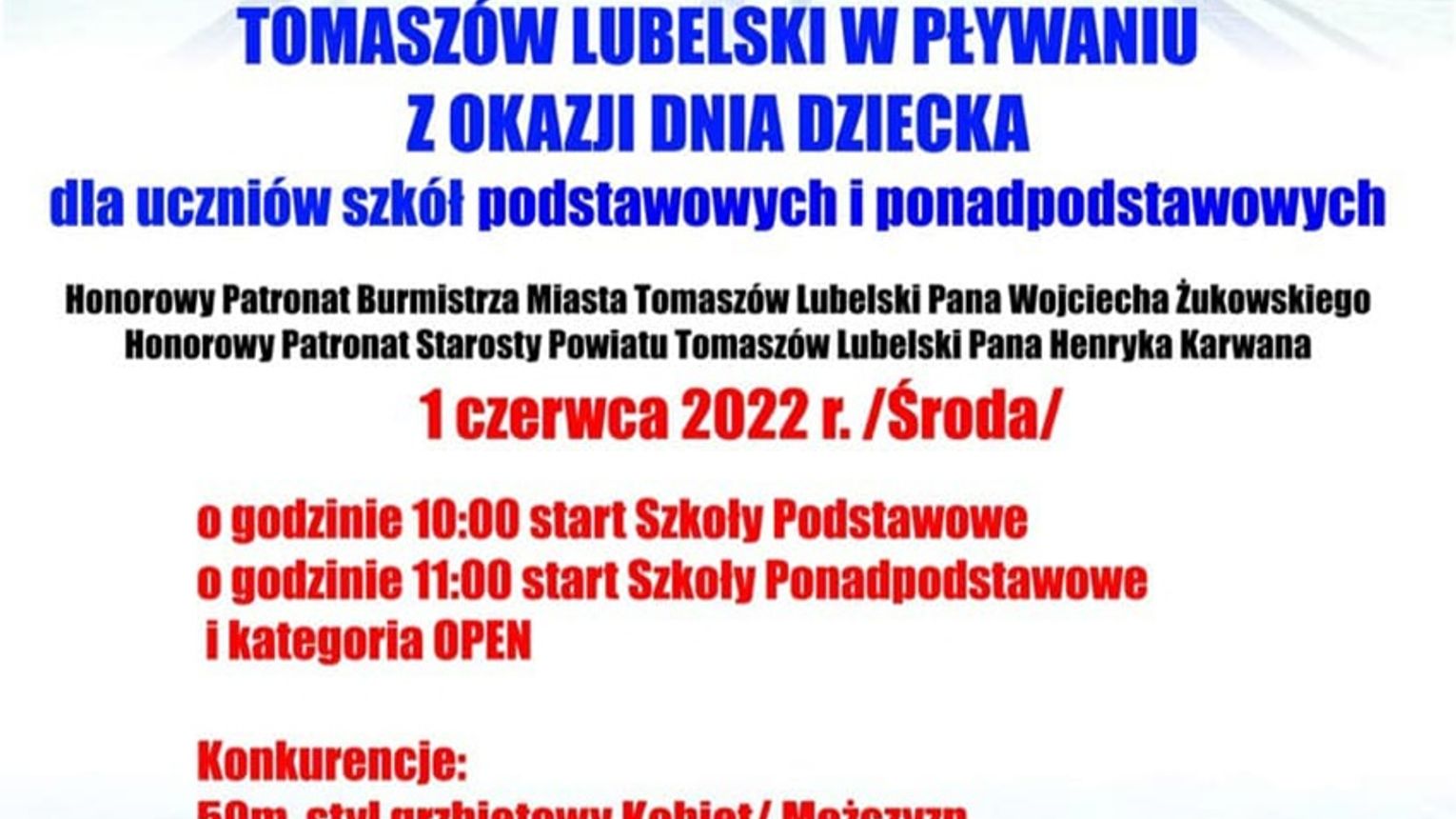 Tomaszów Lubelski Grand Prix o Puchar Burmistrza Miasta w Pływaniu