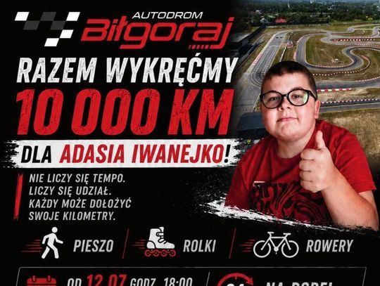 Tor Autodrom Biłgoraj został czasowo zamknięty dla ruchu motoryzacyjnego z jednego, niezwykle ważnego powodu – aby nagłośnić zbiórkę na terapię genową dla 13-letniego Adasia Iwanejko, chorującego na dystrofię mięśniową Duchenne’a.