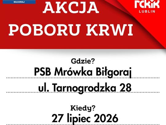 Biłgoraj. Akcja poboru krwi przy markecie Mrówka