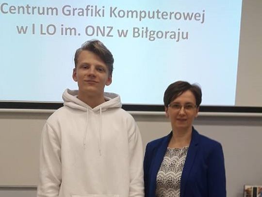 Biłgoraj: Michał Zdunek z LO im. ONZ laureatem konkursu dla młodych grafików