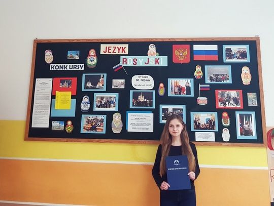 Biłgoraj: Monika Gąbka z LO im. ONZ finalistką Olimpiady Języka Rosyjskiego