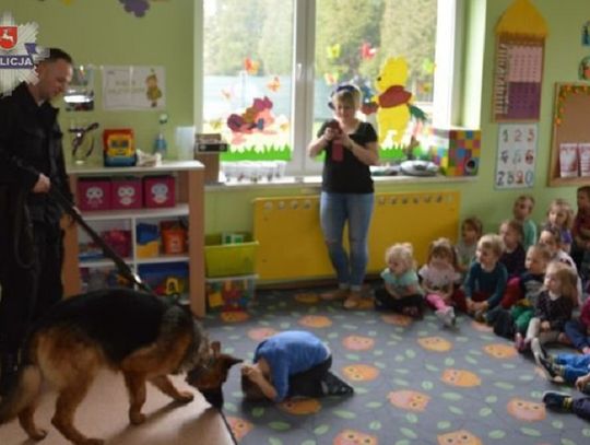 Biłgoraj: Pies w przedszkolu. Z wizytą przyszedł policjant
