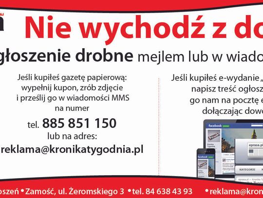 Chcesz nadać ogłoszenie? Nie musisz wychodzić z domu