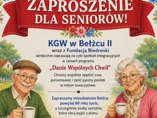 W Bełżcu II rusza lokalna akcja skierowana do seniorów, której celem jest budowanie relacji i tworzenie przestrzeni do regularnych spotkań w przyjaznej atmosferze.
