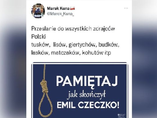 Doradca ministra Czarnka grozi sznurem „zdrajcom Polski”