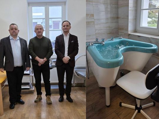Pamiątkowe zdjęcie władz gminy Jarczów z właścicielem gabinetu fizjoterapii tuż po podpisaniu umowy na wynajem lokalu. Od marca w Jarczowie będą dostępne bezpłatne usługi fizjoterapii ambulatoryjnej w ramach kontraktu z NFZ. Fot. Tomasz Tyrka