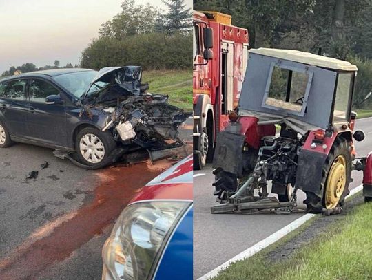 Gm. Hrubieszów: Ford najechał na tył rolniczego ciągnika