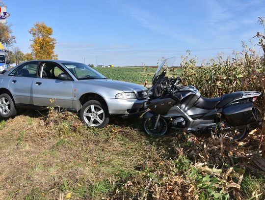 Gm. Tarnogród: Wypadek w Luchowie Górnym. Zderzenie audi i motocykla