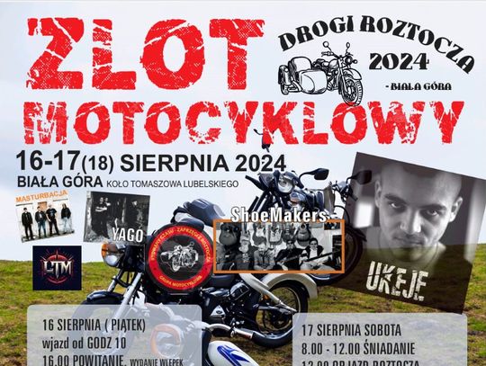 Gm. Tomaszów Lub.: Zlot motocyklowy na Białej Górze. Będzie mocne granie i dobre żarcie!