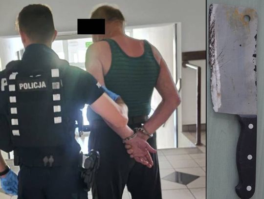 Z nożem i tasakiem senior ruszył na sąsiada. 73-letni agresor już za kratkami