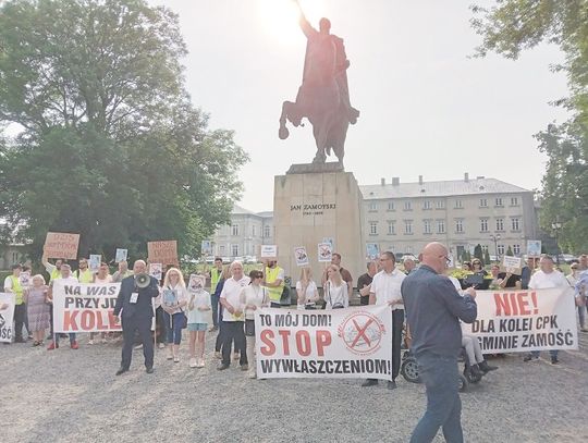 Gm. Zamość: Stop wywłaszczeniom – zostawcie nasze domy! Nie dla kolei CPK w gminie Zamość! - protestują mieszkańcy