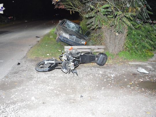Gm. Zamość: Tragiczny wypadek w Chyżej. Nie żyje motorowerzysta potrącony przez mercedesa