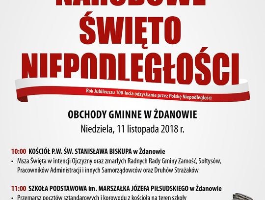 Gm. Zamość: W 100-lecie niepodległości. Uroczystości w Żdanowie