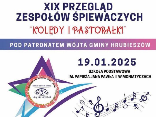 Gminny Ośrodek Kultury w Hrubieszowie z siedzibą w Wołajowicach przyjmuje zgłoszenia chętnych do udziału w Przeglądzie Zespołów Śpiewaczych – Kolędy i Pastorałki.