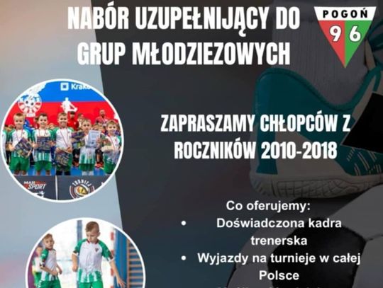 Nabór uzupełniający grup młodzieżowych do Pogoni Łaszczówka.