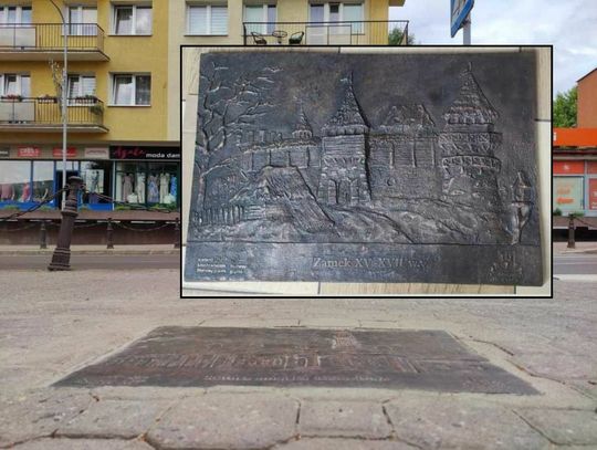 Hrubieszów: Płaskorzeźby z zabytkami na miejskich chodnikach