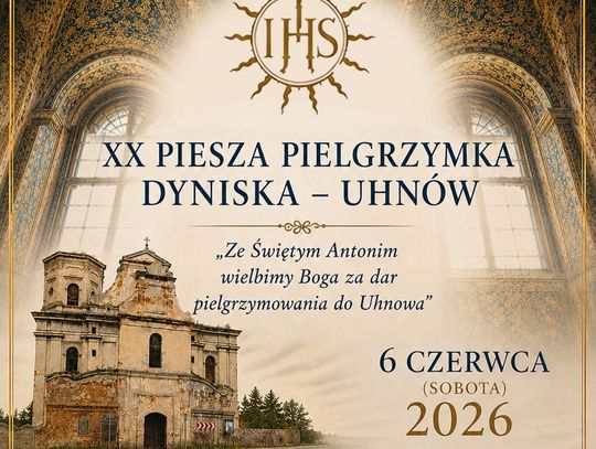 XX Jubileuszowa Pielgrzymka odbędzie się w sobotę, 6 czerwca, pod hasłem: „Ze Świętym Antonim wielbimy Boga za dar pielgrzymowania do Uhnowa”.