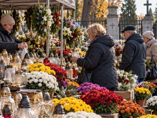 Handel przy cmentarzach przed 1 listopada może przynieść kilka tysięcy złotych przychodu.