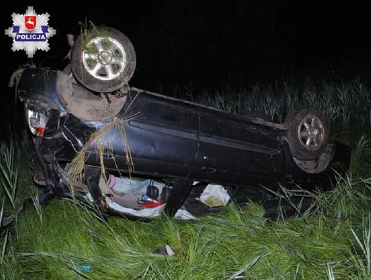 Krasnystaw: nietrzeźwy kierowca dachował Renaultem