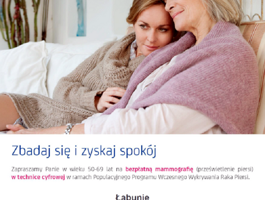 Łabunie: Bezpłatne badania mammograficzne