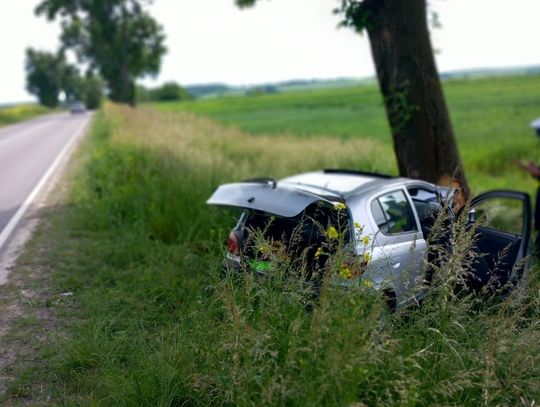 W Wieprzowie, na zakręcie 56-latka nagle zjechała samochodem do rowu i uderzyła w przydrożne drzewo.