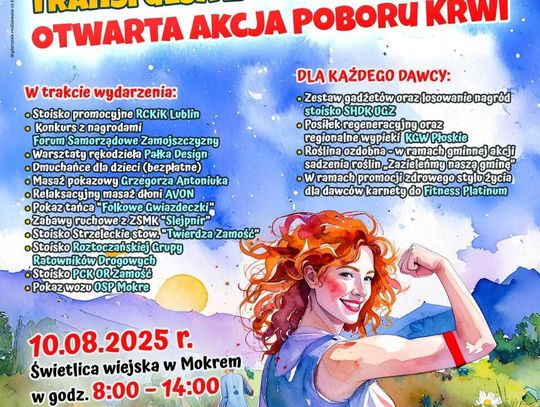 Letnia Transfuzja Pomocy w Mokrem. Oddaj krew i odbierz wyjątkowe nagrody