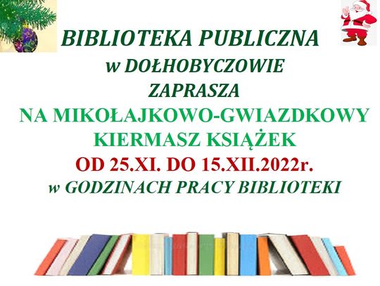 Mikołajkowo-gwiazdkowy kiermasz książek w Dołhobyczowie