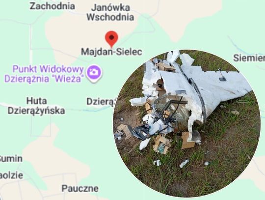 Niezidentyfikowany obiekt rozbił się w miejscowości Majdan-Sielec. Nie ma osób poszkodowanych [ZDJĘCIA]
