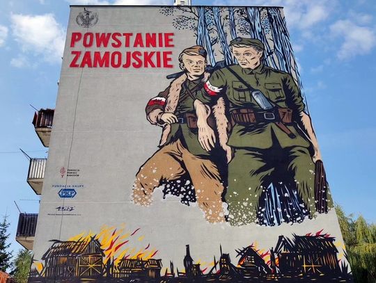 Nowy mural w Zamościu. Upamiętnia bohaterów powstania zamojskiego