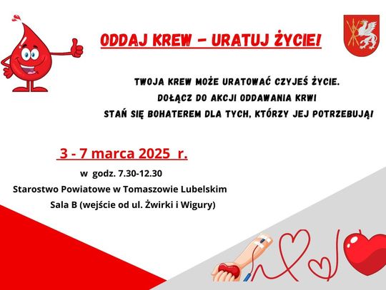 Oddaj krew i zostań bohaterem! Akcja krwiodawstwa w Tomaszowie Lubelskim