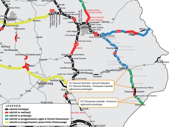 Ogłoszono przetargi na zaprojektowanie i budowę S17 między Zamościem a Hrebennem