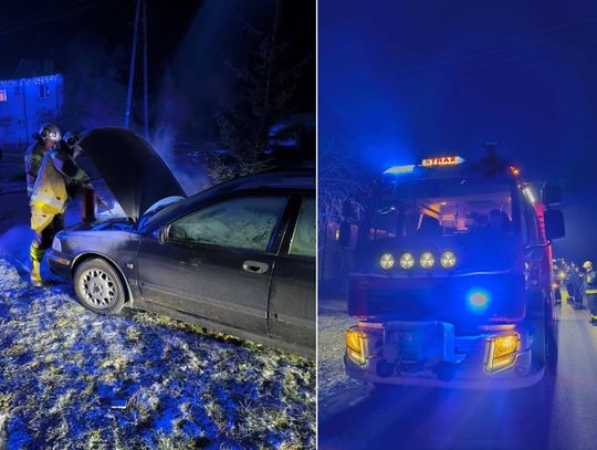 Płonęło auto w Holeszowie. Właściciel sam ruszył do walki z ogniem