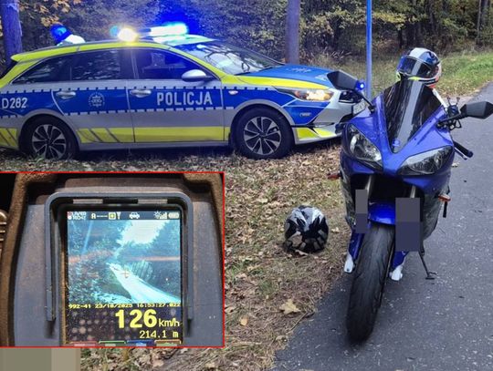 Motocyklista pędził 126 km/h. Uciekał przed policją, bo nie chciał stracić prawa jazdy.
