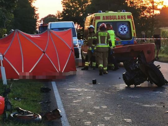 Potok Górny: Nie żyje motocyklista. Zderzył się z ciągnikiem