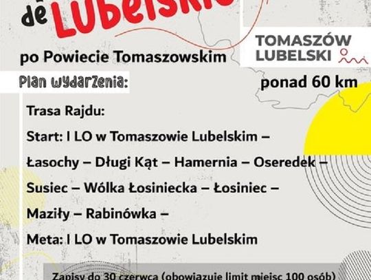 Pow. tomaszowski: Ostatnia szansa na zapisy do Tour de Lubelskie