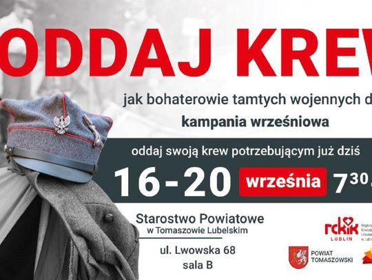 Tomaszów Lubelski: Podziel się krwią jak bohater