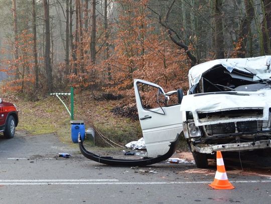 Tomaszów Lubelski: Wypadek przy Siwej Dolinie. Volkswagen roztrzaskał się o drzewo