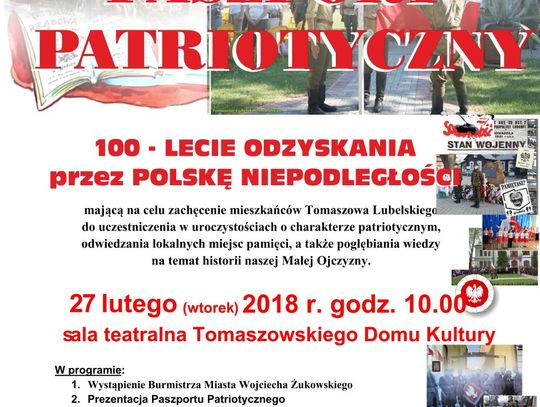 Tomaszów Lubelski: Z paszportem patriotycznym na 100-lecie niepodległości