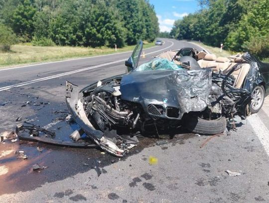 Tragiczny wypadek pod Frampolem - kierowca BMW zginął na miejscu