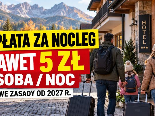 Od 1 stycznia 2027 r. zmienią się zasady pobierania opłaty miejscowej. Więcej gmin będzie mogło sięgnąć po pieniądze turystów, a stawka wzrośnie nawet do 5 zł za osobę za noc.