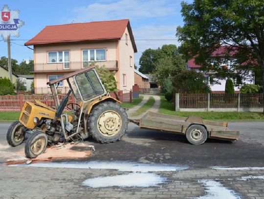 Wola Różaniecka: Traktor złamał się na pół