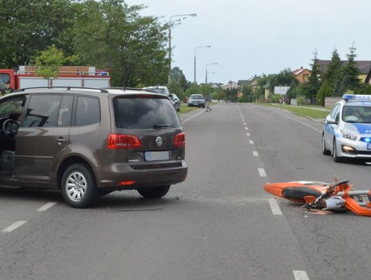 Wypadek w Aleksandrowie. 17-letni motocyklista poważnie ranny