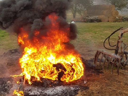 Zadymił pół Werbkowic. Palił opony na podwórku