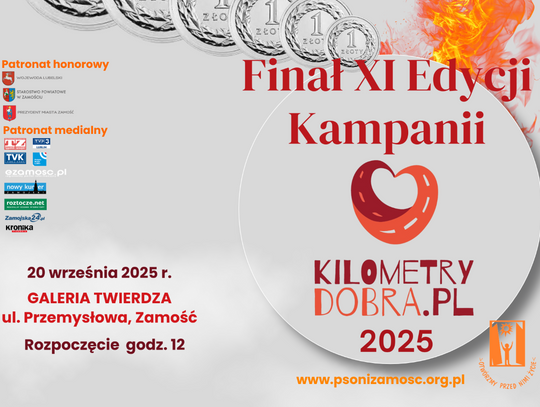 W sobotę 20 września w Galerii Twierdza w Zamościu odbędzie się finał kampanii Kilometry Dobra.