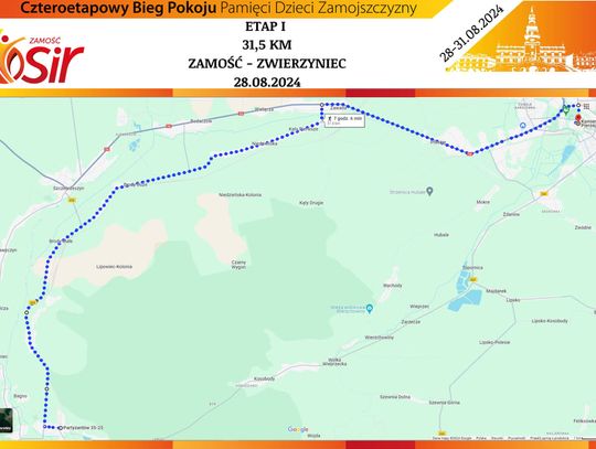 Zamość: Uwaga na utrudnienia w ruchu! Trwa Bieg Pokoju Pamięci Dzieci Zamojszczyzny