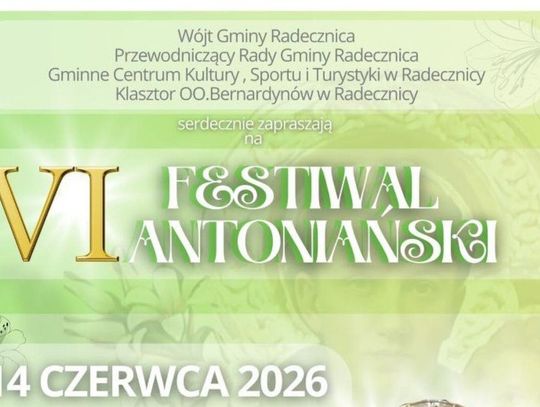 Radecznica po raz szósty stanie się miejscem spotkania tradycji, wiary i muzyki. W niedzielę, 14 czerwca, odbędzie się tam VI Festiwal Antoniański, którego gwiazdą wieczoru będzie legendarny zespół Czerwone Gitary.