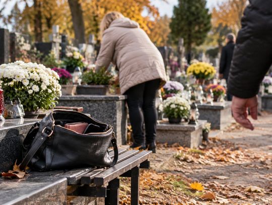 Policja radzi, aby na cmentarz nie zabierać dużych sum pieniędzy ani niepotrzebnych wartościowych przedmiotów.