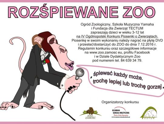 Zoo organizuje konkurs piosenki o zwierzętach