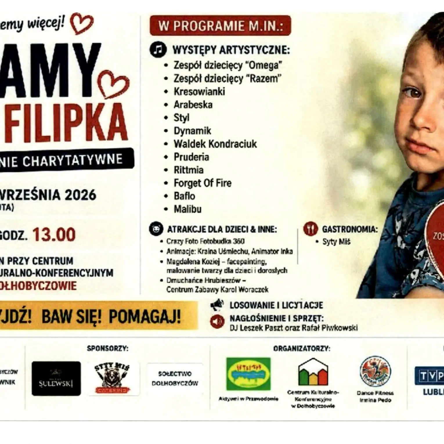 Dołhobyczów zagra dla Filipka. Festyn charytatywny już 12 września [PROGRAM]