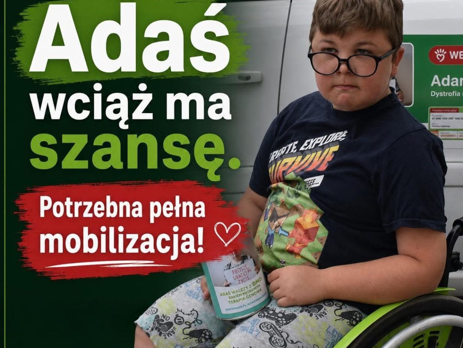 5 milionów złotych trzeba jeszcze zebrać, by Adaś mógł żyć! Pomożesz?